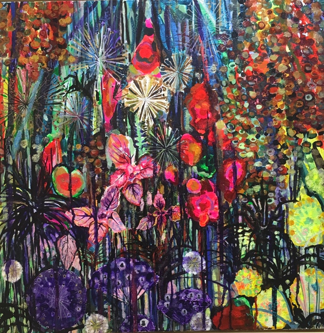 'Euphorbia and Alliums' by artist Rachel Vollerthun [ nee Sedley ]